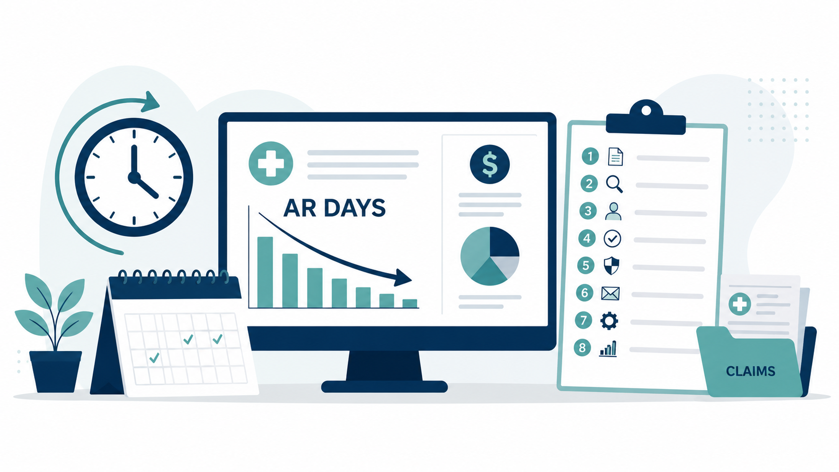 medical biller working to reduce AR days